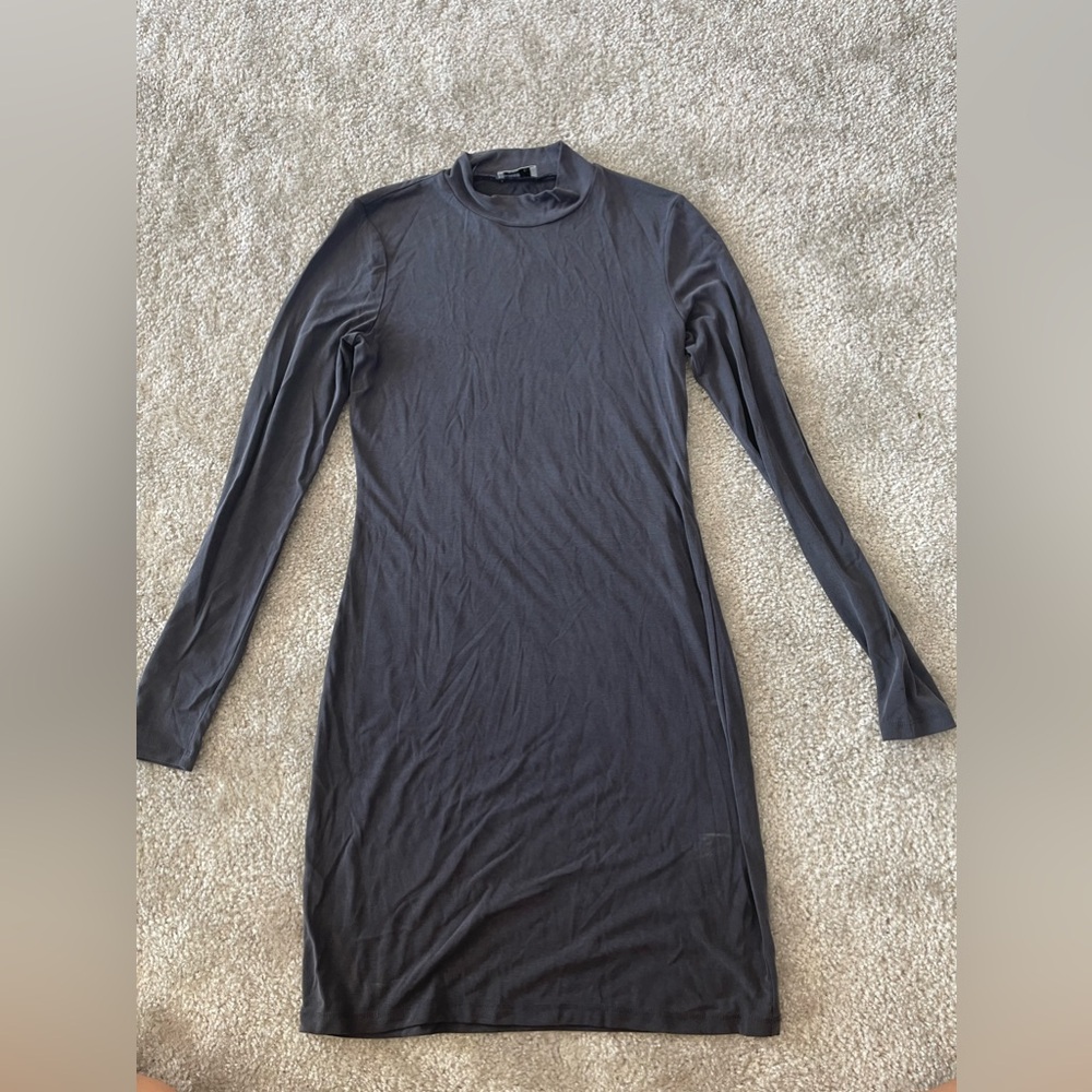 Wilfred Free by Aritzia Wash Black Turtle Neck Long SleevesMini Dress